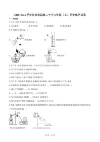 2025-2026学年甘肃省武威二十中九年级（上）期中化学试卷（含答案）