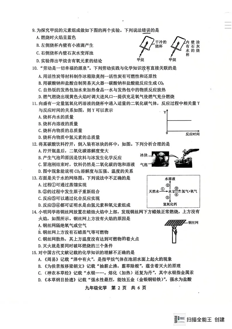 2025年河北省唐山市路北区九年级上学期期末考试化学试卷第2页