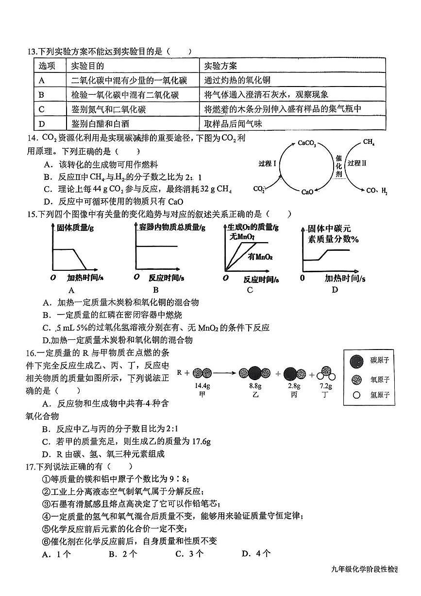山东省日照市东港区新营中学2025-2026学年九年级上学期12月月考化学试卷(月考)第3页