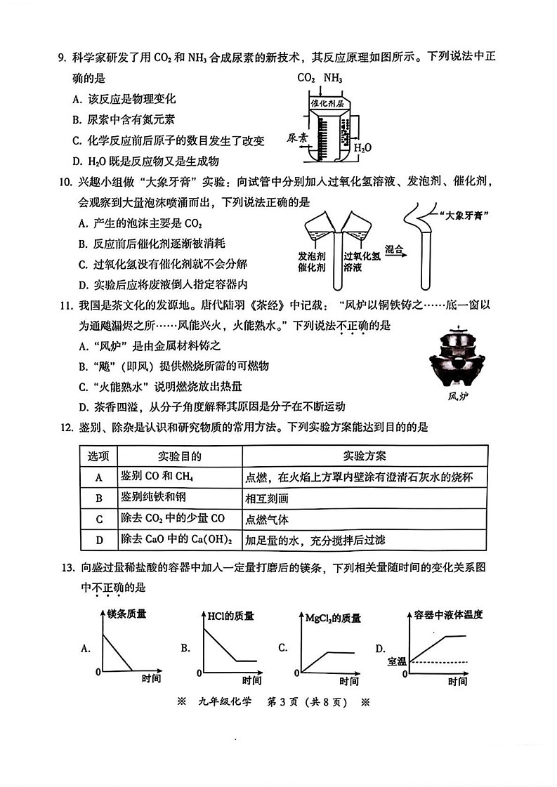 广东省广州市从化区2024-2025学年九年级上学期期末考试化学试题第3页