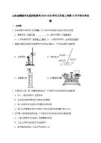 山东省聊城市东昌四校联考2025届九年级上册12月月考化学试题-附答案
