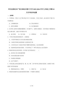河北廊坊市第六中学2025届九年级上学期10月月考化学试卷(含答案)