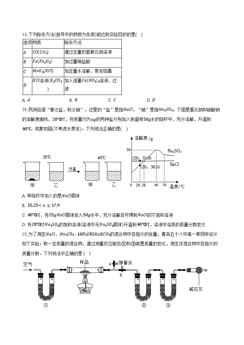 2025-2026学年山东省威海市荣成市16校九年级(上)期中化学试卷(五四学制)(含答案)第3页
