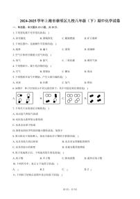 2024-2025学年上海市崇明区九校八年级（下）期中化学试卷（含答案）