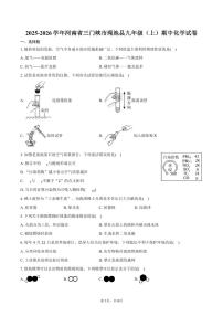 2025-2026学年河南省三门峡市渑池县九年级（上）期中化学试卷（含答案）