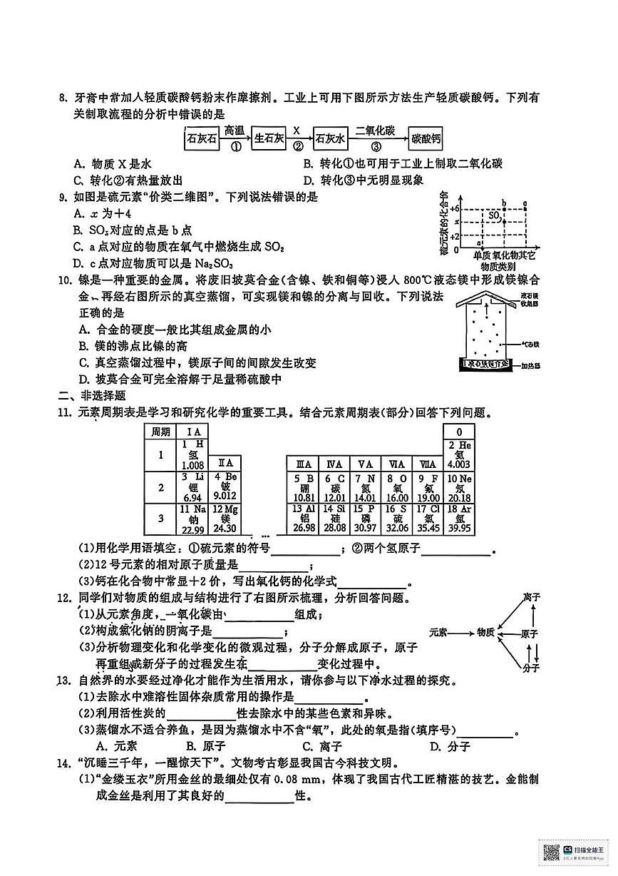 甘肃省张掖市肃南裕固族自治县康乐明德学校2024-2025学年九年级上学期期末考试化学试卷第2页