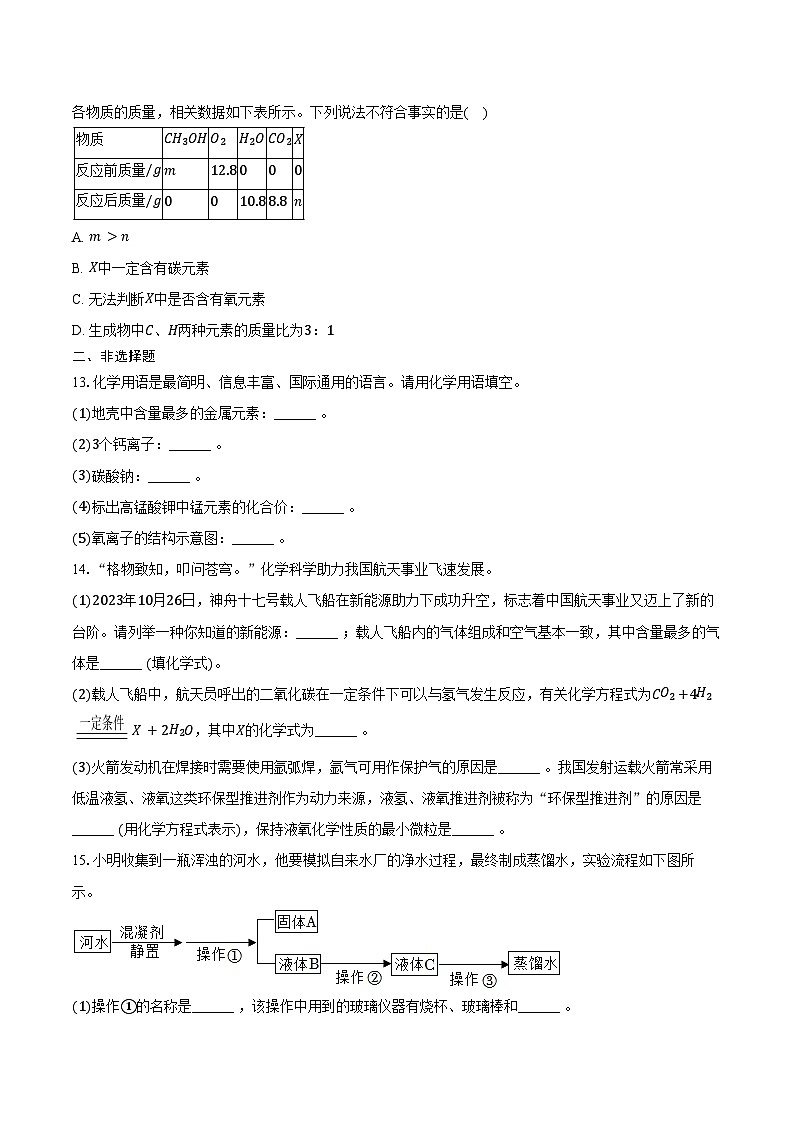 2024-2025学年河南省驻马店市新蔡县九年级(上)期末化学试卷(含答案)第3页