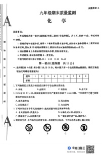 陕西省延安市2024-2025学年九年级上学期期末质量检测化学试题