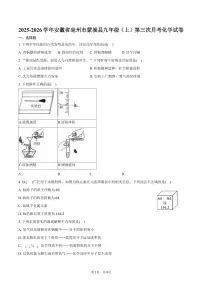 2025-2026学年安徽省亳州市蒙城县九年级（上）第三次月考化学试卷（含答案）
