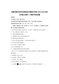 内蒙古通辽市科左后旗金宝屯镇部分学校2025-2026学年九年级上学期11月期中考试化学试卷（学生版）