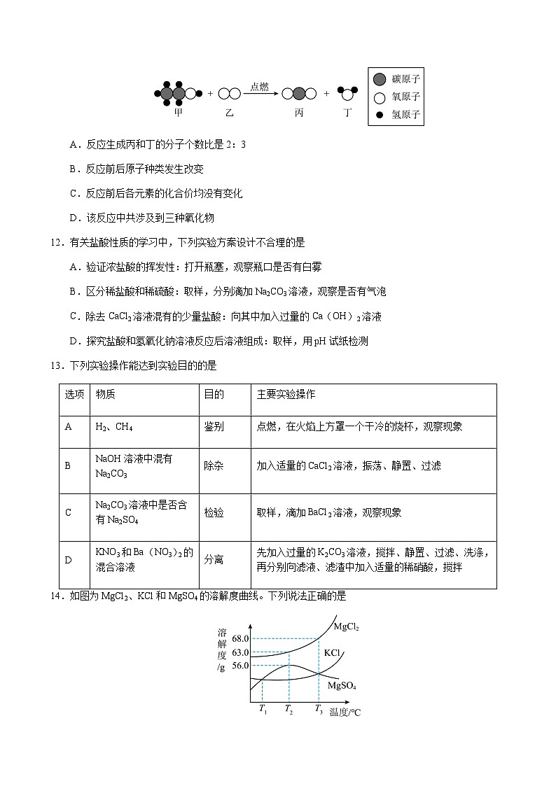 2024年中考化学(泰州)第二次模拟考试(含答案)第3页