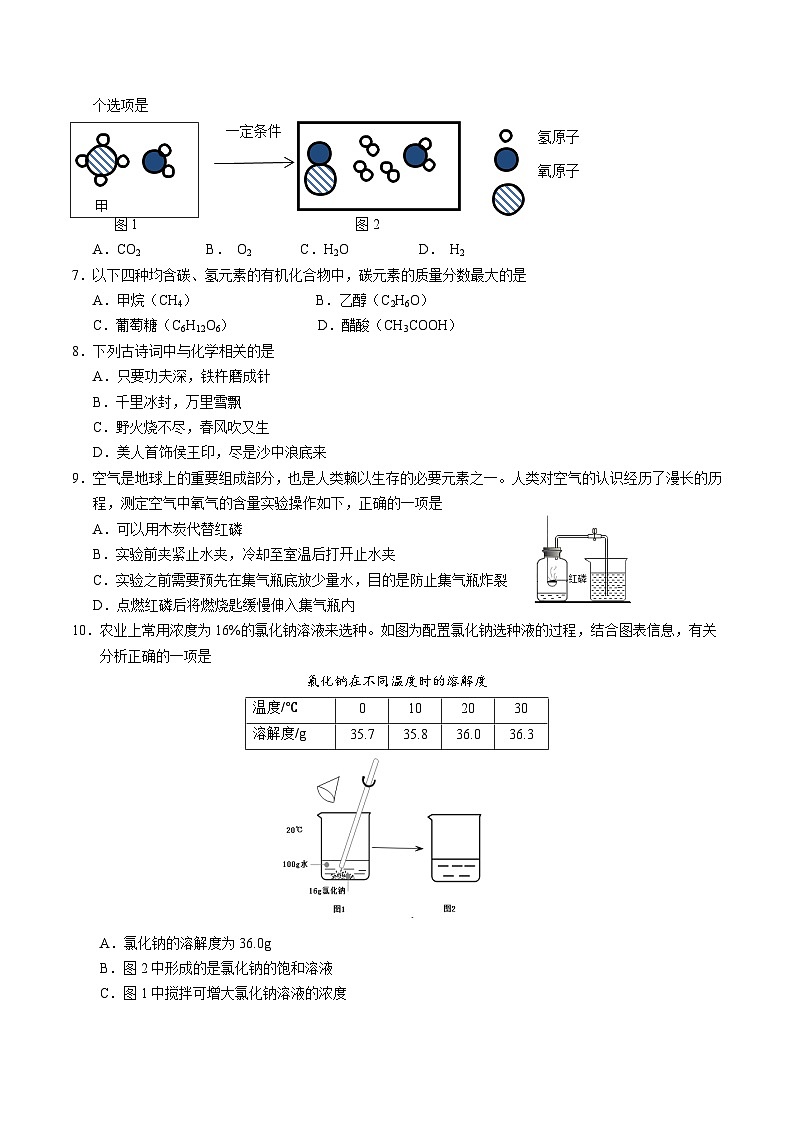 2024年中考化学(山西)第一次模拟考试(含答案)第2页