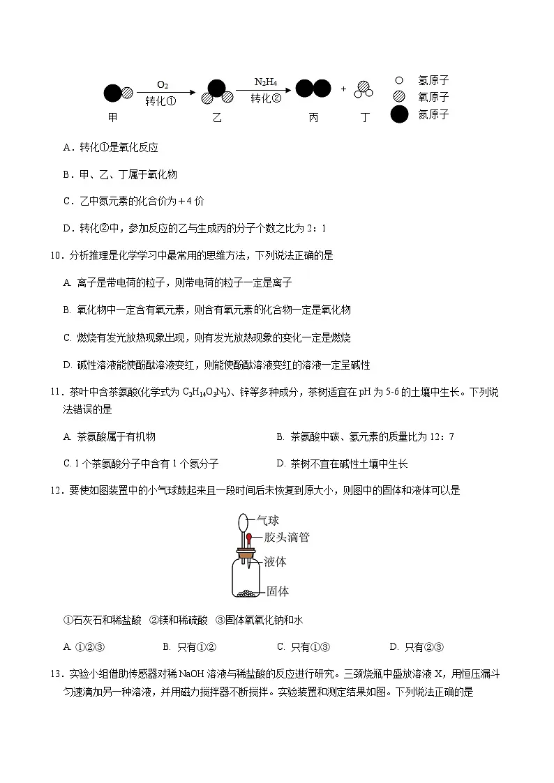 2024年中考化学(苏州)押题预测卷一(含答案)第3页