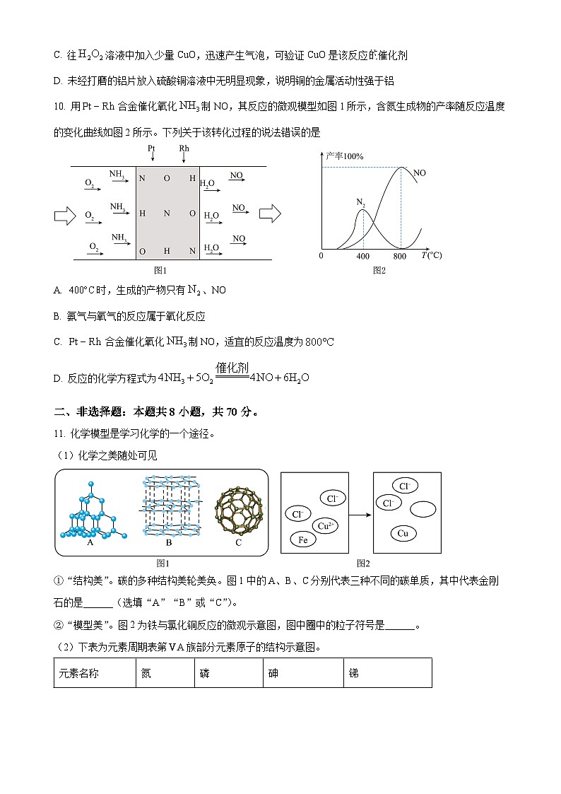 福建省泉州市洛江区九年级上学期期末化学试题(原卷版)-A4第3页