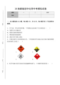 【2025秋新版】初中化学中考模拟试卷