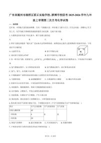 广东省潮州市湘桥区联正实验学校、雅博学校联考2025-2026学年九年级上学期第三次月考化学试卷（含答案）