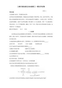 2026年上海市浦东新区初三上学期一模化学试卷和答案