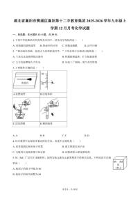 2025-2026学年湖北省襄阳市樊城区襄阳第十二中教育集团九年级上学期12月月考化学试题(含答案)