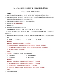 2025-2026学年九年级化学上学期期末模拟卷（新教材沪教版）（含答案与解析）