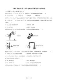 2025年四川省广安市岳池县中考化学一诊试卷(有（有答案)
