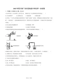 2025年四川省广安市岳池县中考化学一诊试卷(有（有答案)