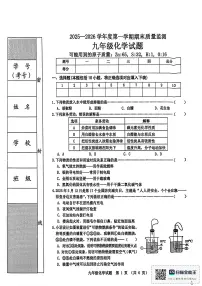 河北省秦皇岛市昌黎县2025-2026学年九年级上学期1月期末化学试题