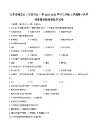 江苏省南京市江宁区竹山中学2025-2026学年九年级上学期第一次学科素养训练调查化学试卷-自定义类型
