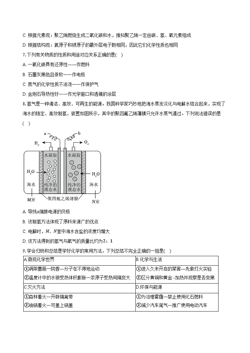 2025-2026学年黑龙江省齐齐哈尔市铁锋区九年级(上)期末化学试卷(含答案)第2页