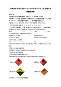 2025-2026学年河南省平顶山市郏县九年级上学期期中学情检测化学试卷（学生版）