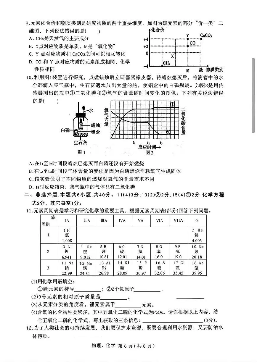 2025-2026学年吉林省长春市德惠市九年级上学期期末考试化学试卷(有答案)第2页