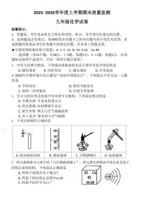 2025-2026学年湖北省孝感市九年级上学期期末考试化学（含答案)试卷