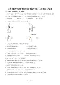 2025-2026学年湖南省衡阳市衡南县九年级（上）期末化学试卷（含答案）