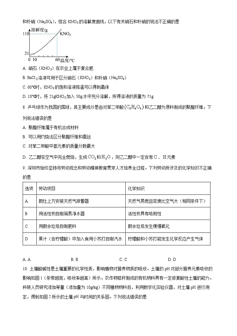 广东省深圳市龙岗区宏扬学校九年级下学期3月月考化学试题-A4第3页