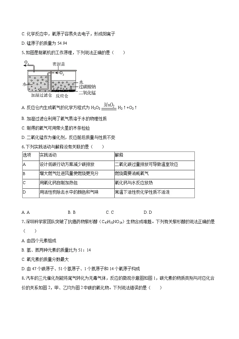 2025-2026学年广东省深圳市盐田区九年级(上)期末化学试卷-自定义类型第2页
