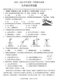 江苏徐州市2025-2026学年九年级上学期期末抽测化学试题