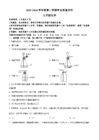 河北省石家庄市藁城区2025-2026学年九年级上学期学业质量评估化学上学期期末试题（试卷+解析）