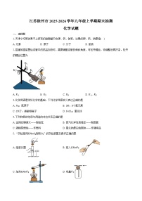 江苏徐州市2025-2026学年九年级上学期期末抽测化学试卷（含答案）