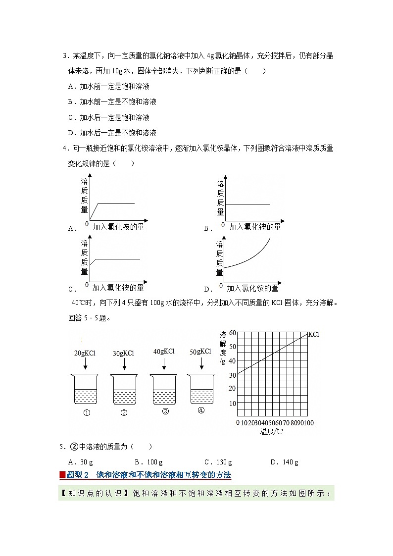 第七单元 7.2 物质溶解的量 2025-2026学年科粤版2024初中化学九年级下册同步复习讲义(原卷版)第2页