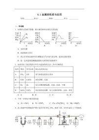 仁爱科普版（2024）九年级下册（2024）单元8 再识金属与金属材料课题1 金属的性质与应用课后作业题