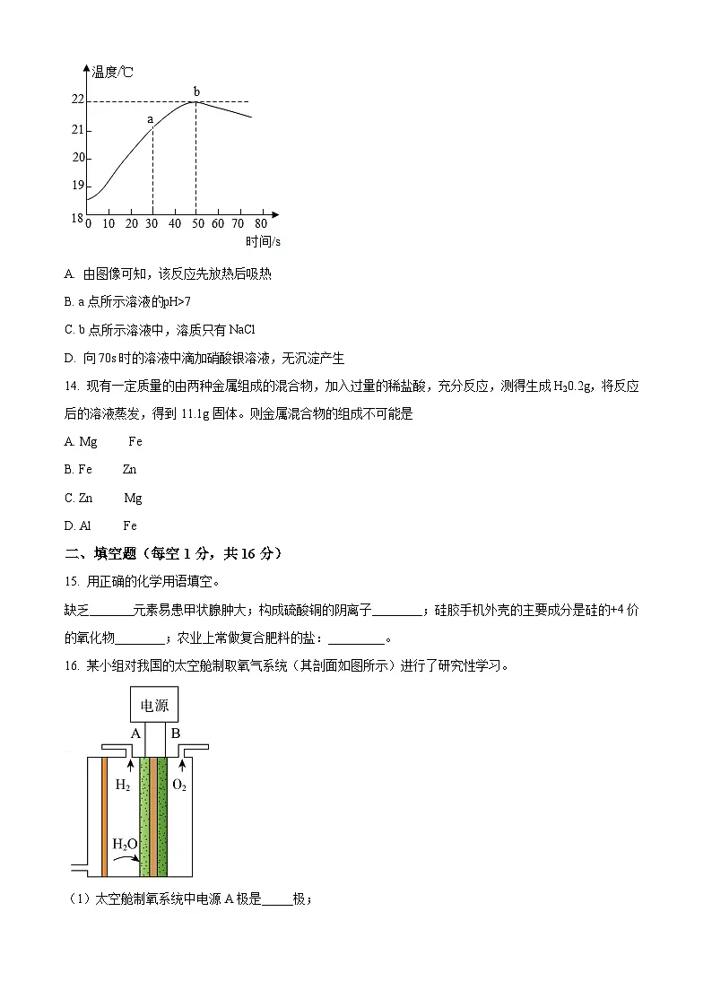 2026年河南平顶山市三校中考一模化学模拟试卷(试卷+解析)第3页