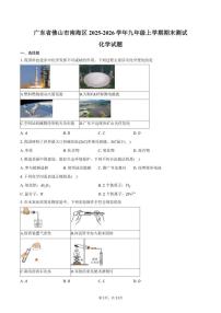 2025-2026学年广东省佛山市南海区九年级上学期期末测试化学试卷（含答案）