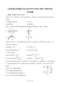 2025-2026学年江苏省宿迁市宿城区九年级上学期1月期末化学试卷（含答案）