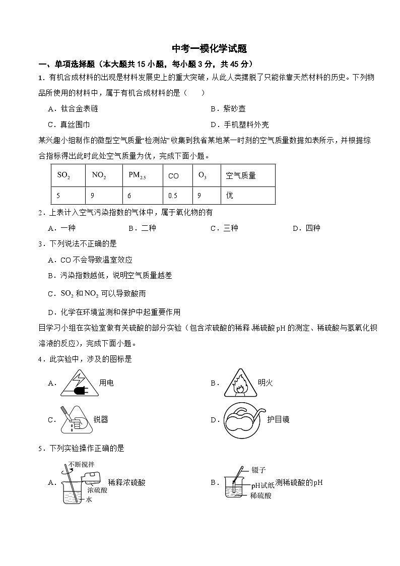广东省汕头市潮阳区2026年中考一模化学试题附答案第1页