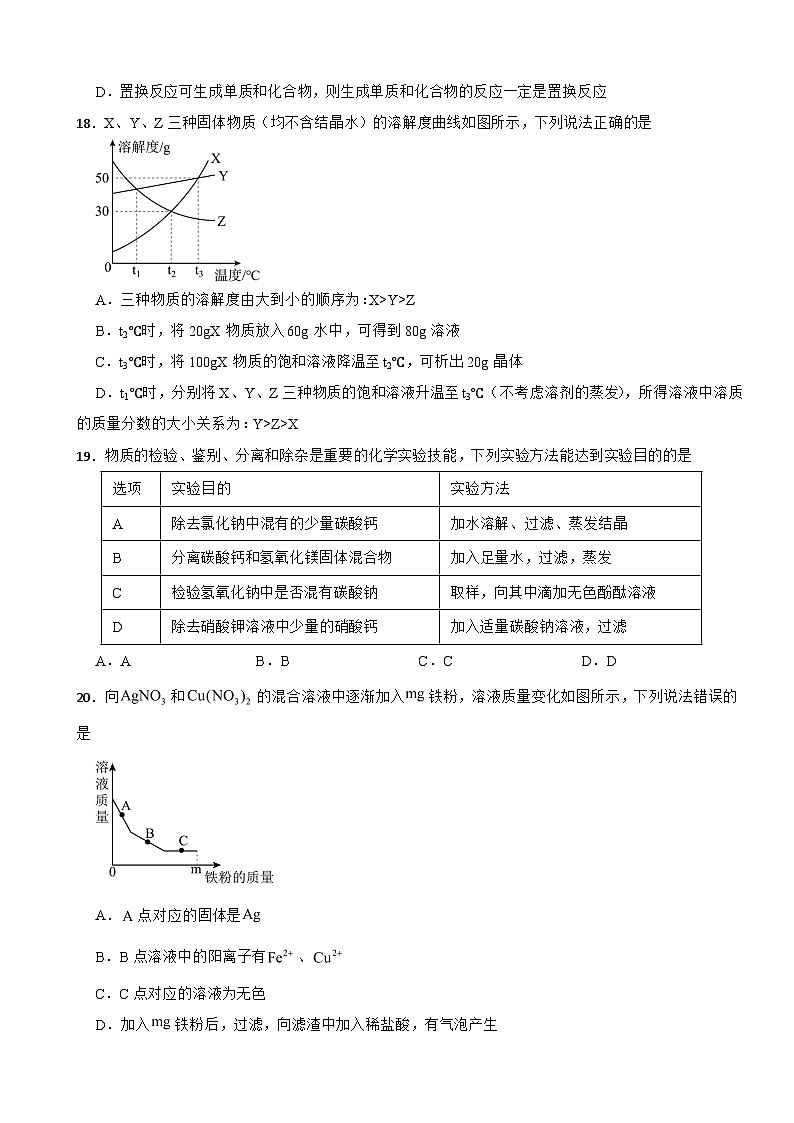 广西南宁2026年中考一模化学试题附答案第3页