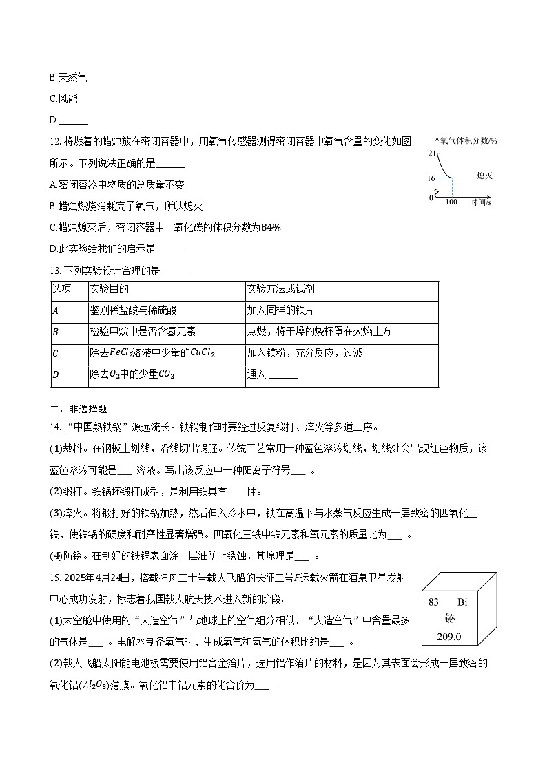 2025-2026学年江西省上饶市余干县沙港中学、育才学校九年级(上)期末化学试卷(含答案)第3页