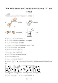 2025-2026学年黑龙江省绥化市绥棱县林业局中学八年级（上）期末化学试卷（含答案）