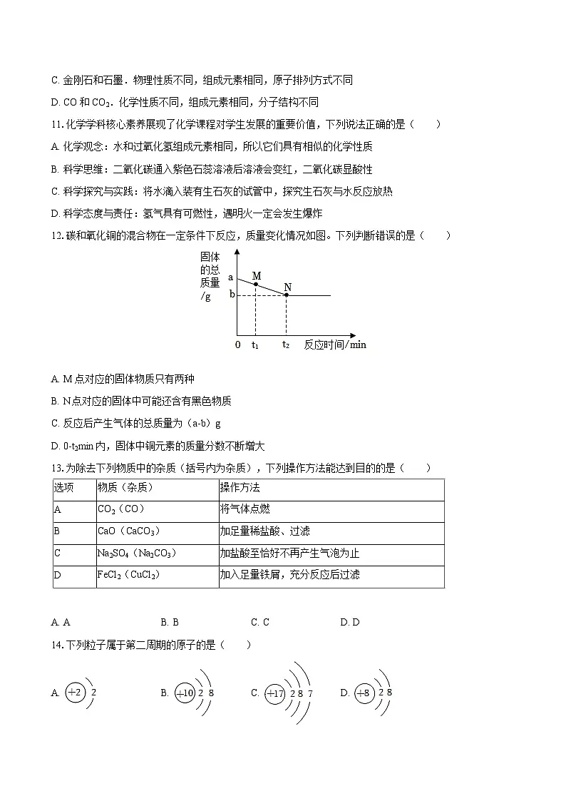 2025-2026学年山东省日照市五莲县北京路中学九年级(下)开学化学试卷-自定义类型第3页
