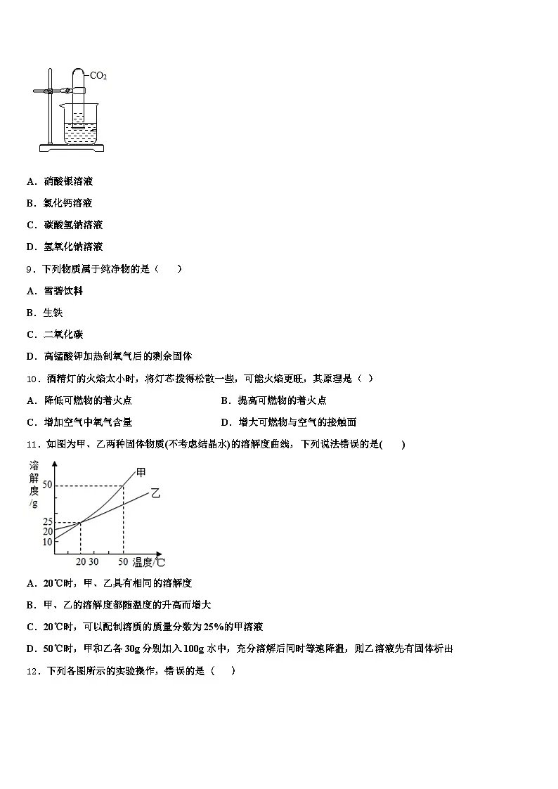 西藏自治区林芝市2025-2026学年中考化学最后冲刺浓缩精华卷(含答案解析)第3页