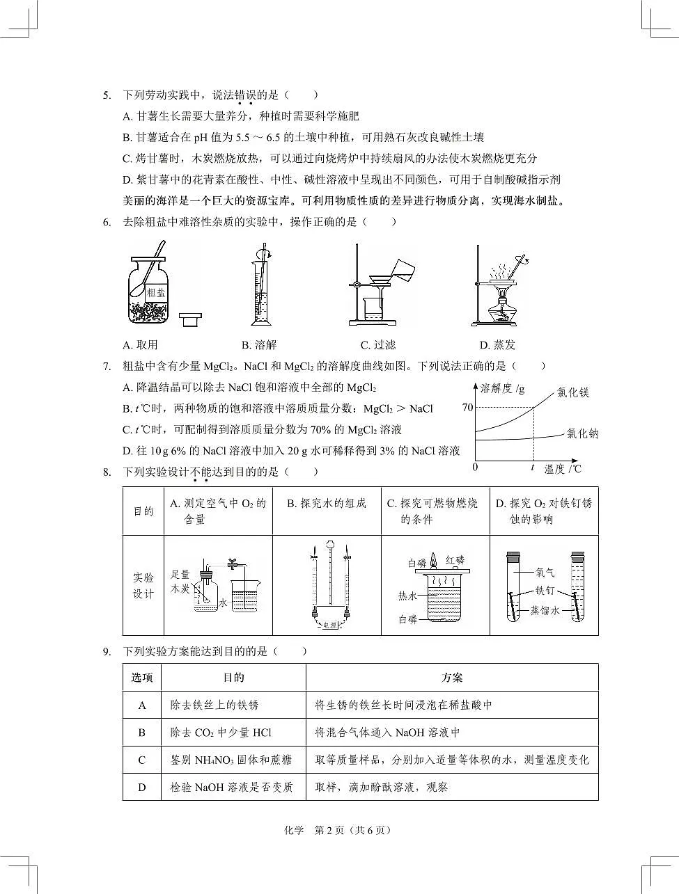 2025年深圳市多校初三中考二模化学试卷含答案第2页