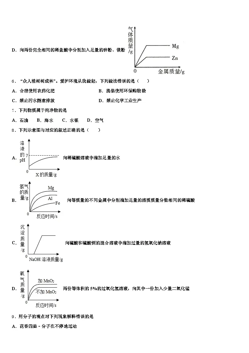 2026年黑龙江省牡丹江市中考四模化学试题(含答案解析)第3页